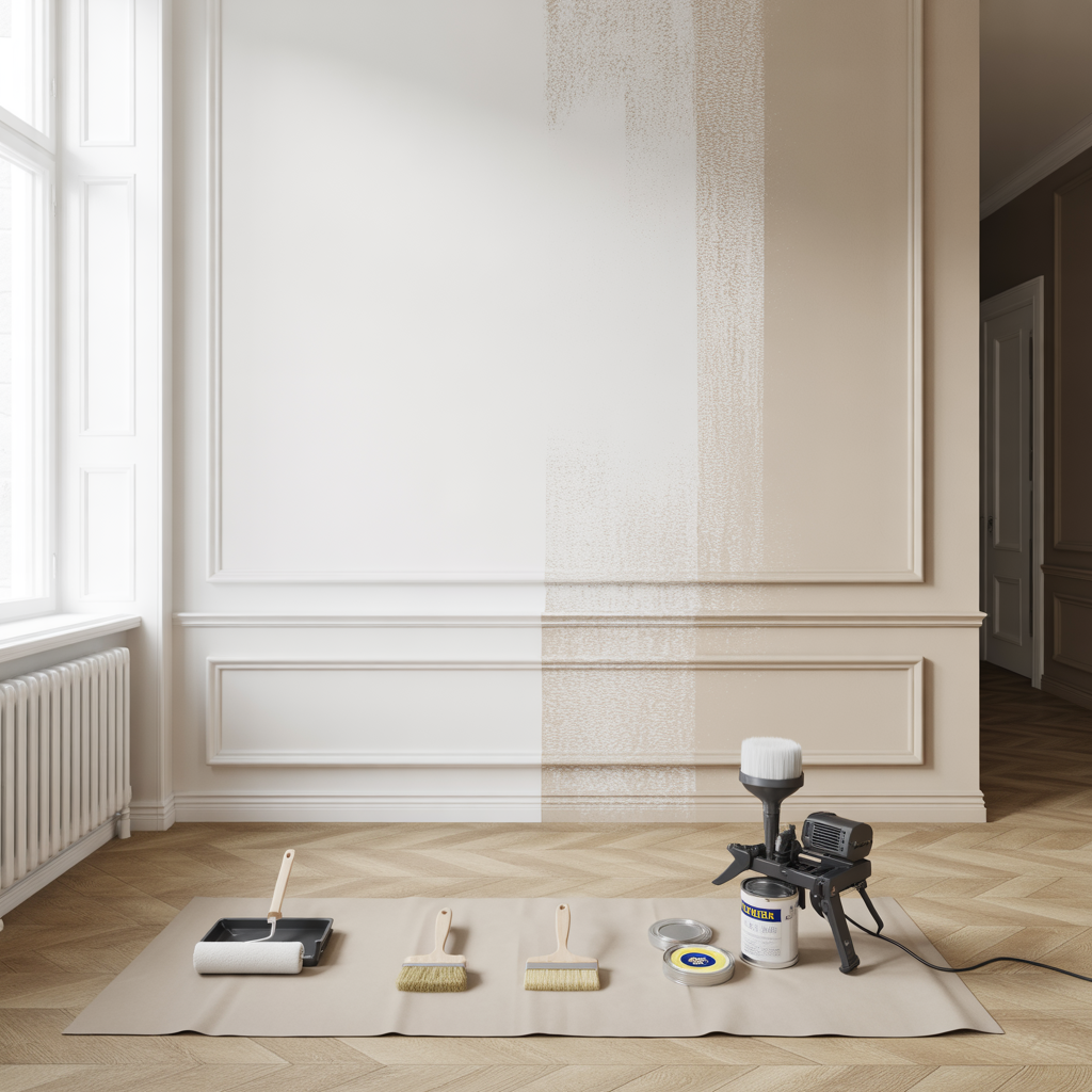 roller pensel eller spruta jamforelse for vaggmalning