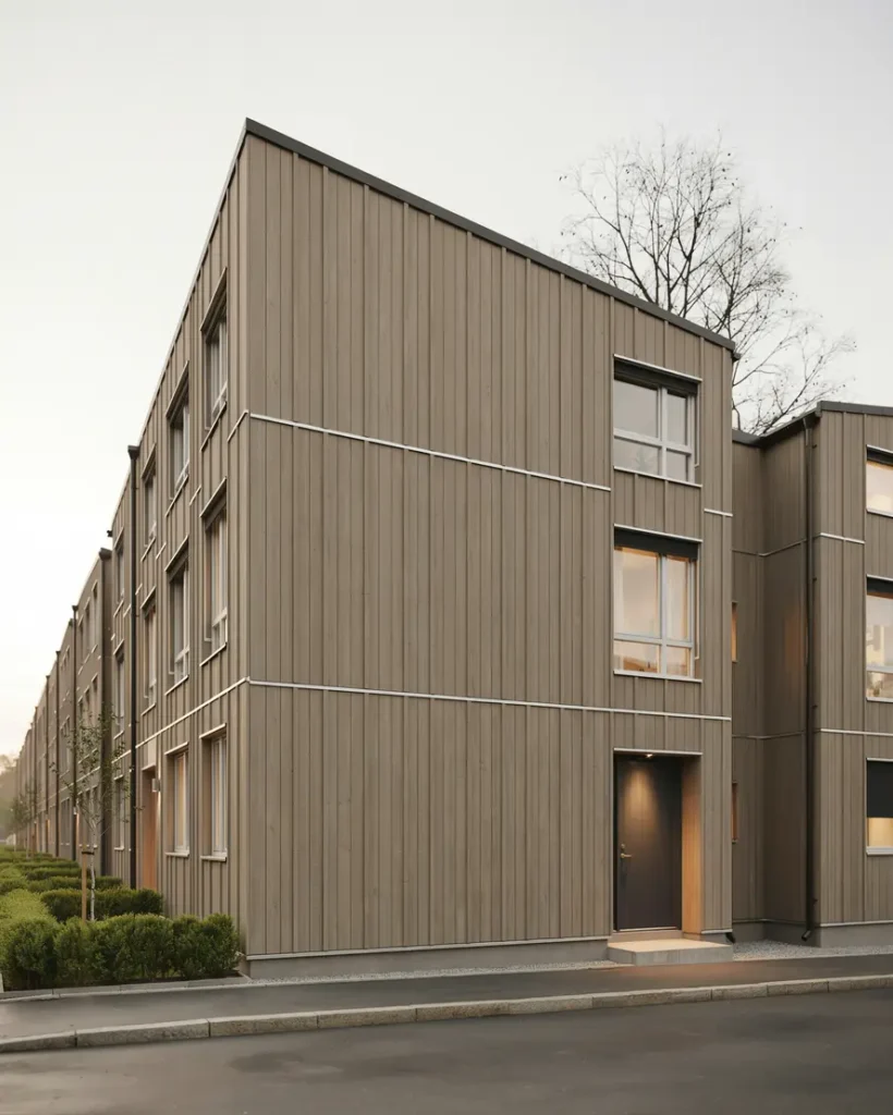 fasadrenovering med byte av tr panel p radhus i r cksta v llingby